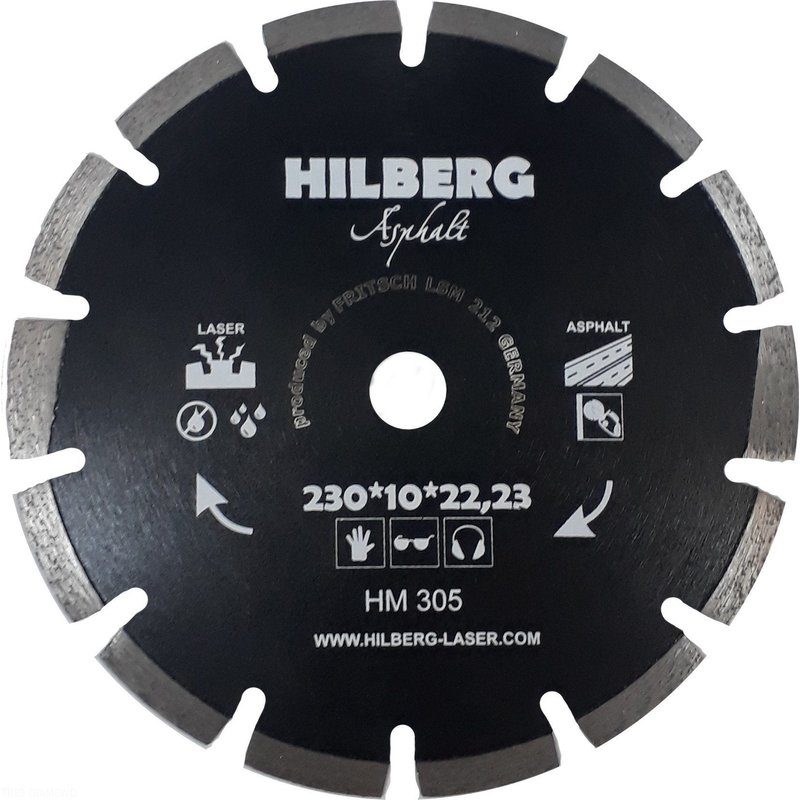 Диск алмазный отрезной 230*10*25,4 Hilberg Hard Materials Лазер асфальт Hilberg HM305