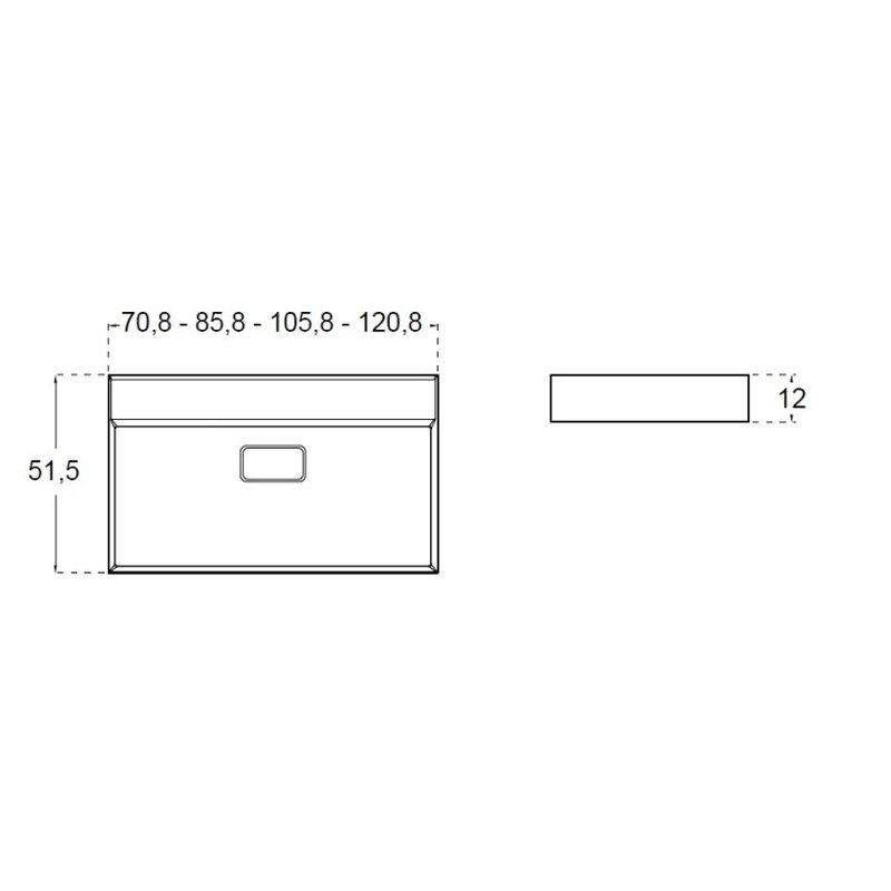 Раковина, Oasis, Profilo, Rebel, шгв 858*515*120, цвет-белый (НЕЛЬЗЯ ПРОДАВАТЬ ОТДЕЛЬНО ОТ ТУМБЫ!!) (аналог арт. 0LVBMBR01200002) (ПРОДАЕТСЯ ТОЛЬКО В