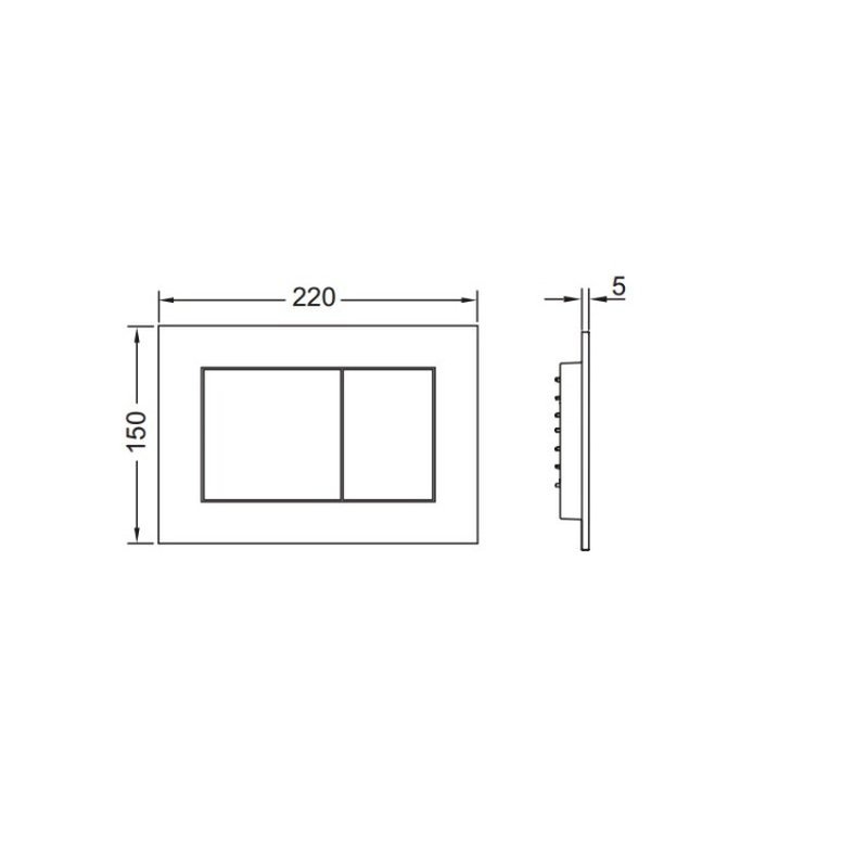 Клавиша смыва, TECE, TECEnow, шгв 220*5*150, цвет-белый, антибактериальное покрытие