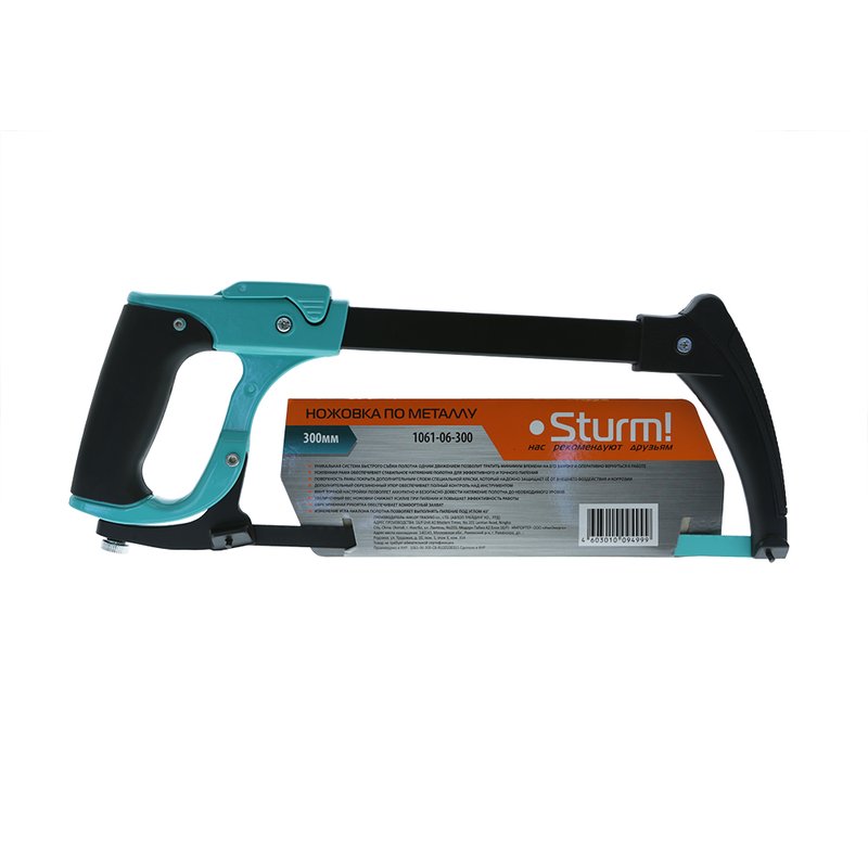 Ножовка по металлу 300мм,PROF,СНЯТИЕ ПОЛОТНА ОДНИМ ДВИЖЕНИЕМ,пиление под 45° Sturm 1061-06-300