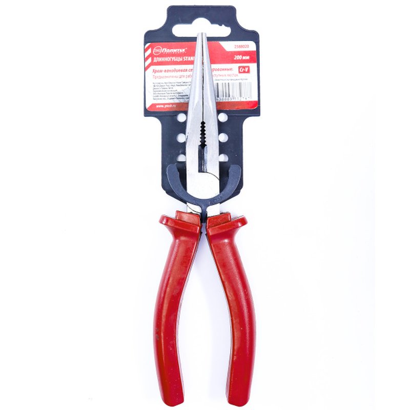 Длинногубцы Standart Cr-V 200 мм. Политех Инструмент Инструмент 2588020