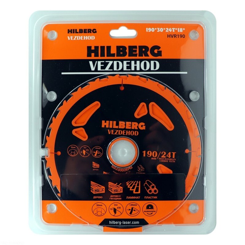 Пильный диск Hilberg Vezdehod Reverse 190 мм 30/24T (HVR190)