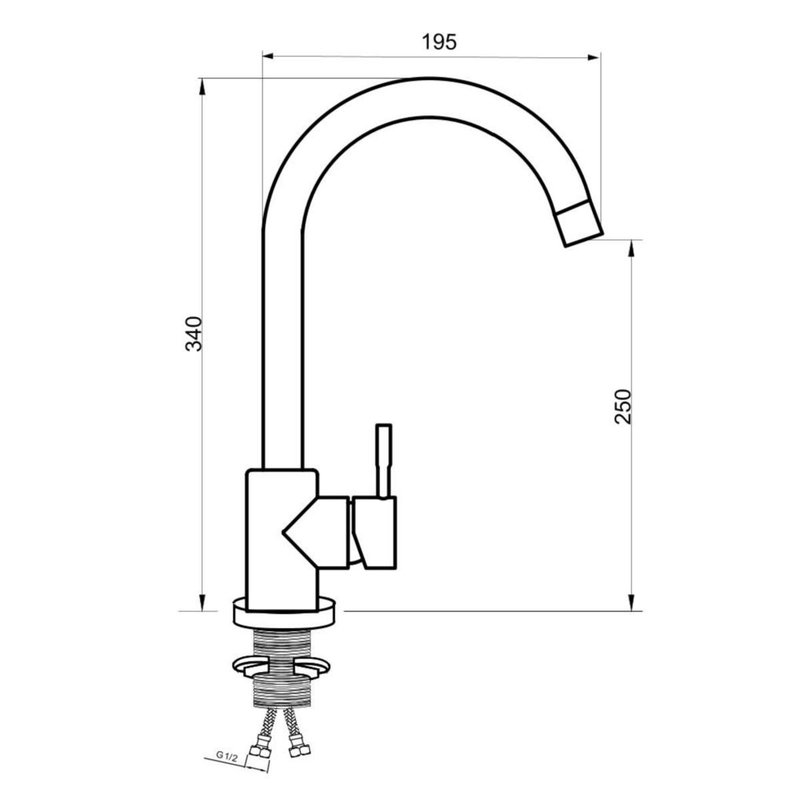 Смеситель для кухни РМС SUS124-017FL матовый Нержавеющая сталь