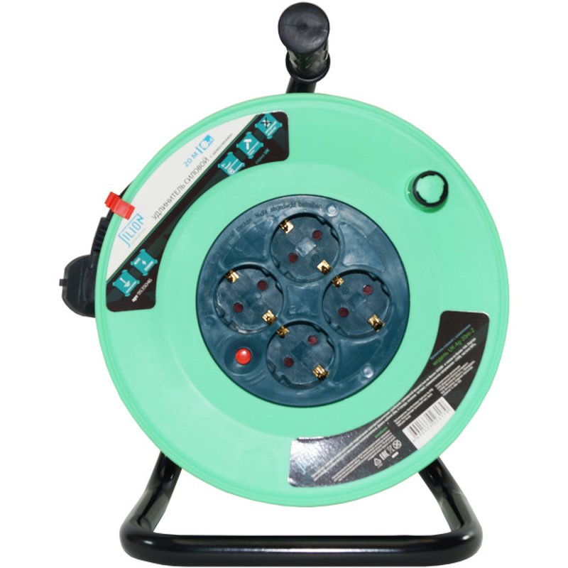 Удлинитель на катушке UK-4g-20m-Z с 4 евророзетками (с/з) 20м POWERED TOOLS Jilion 9535046