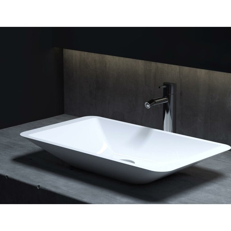 Раковина, Salini Callista шгв 575*350*90 отверстия для смесителя-отсутствуют цвет-белый глянцевый 1101107G