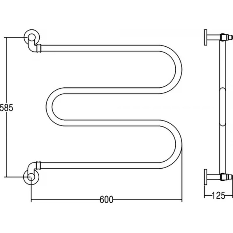 Полотенцесушитель, , Vento, 400, шгв 600*125*632, цвет-Old Brass Margaroli 400OB