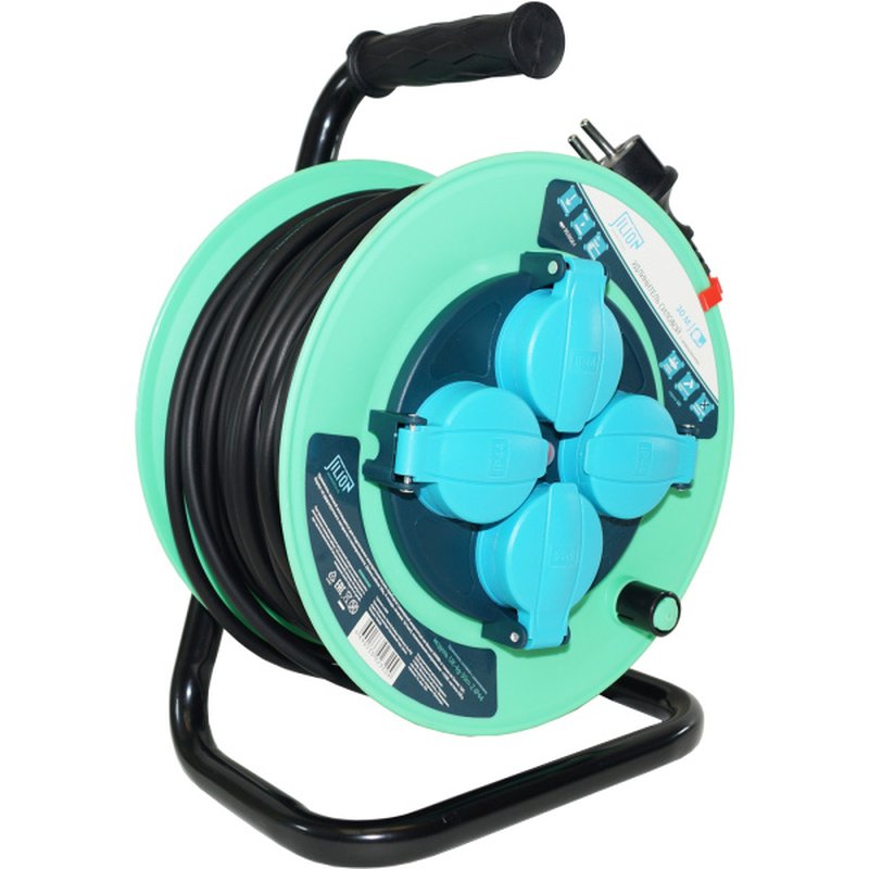 Удлинитель на катушке UK-4g-30m-Z-IP44 с 4 евророзетками IP44 (с/з) 30м POWERED TOOLS Jilion 9535061