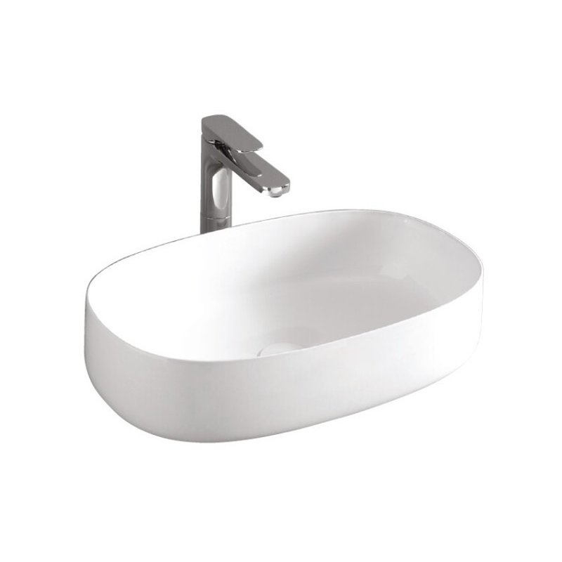 Раковина, Artceram Cognac шгв 550*350*145 отверстия для смесителя-отсутствуют The.Saniglaze цвет-белый глянцевый COL0030134