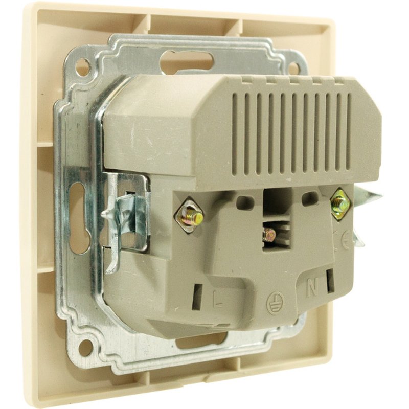 Розетка 1 гнездо (с/з) с USB, С/У. бежевый Jilion 9533167