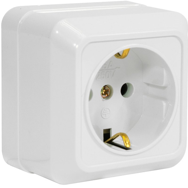 Розетка 1 гнездо (с/з) О/У. белый Jilion 9533430
