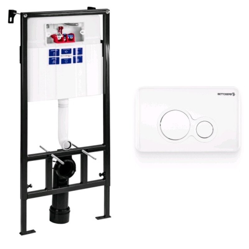 Инсталляция, , Sava Fix Slim, для унитаза, шгв 520*200*1136, цвет клавиши-белый глянецевый Bettoserb SET40006457