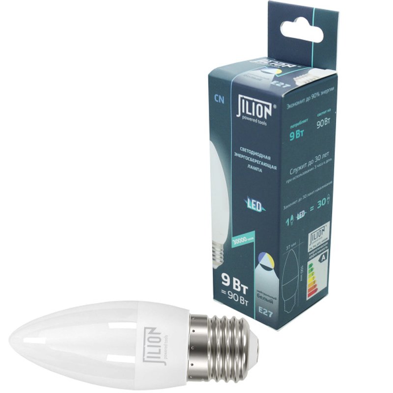 Лампа светодиодная CN_9W_E27_4500K Свеча 9Вт E27 4500K Jilion 9505092