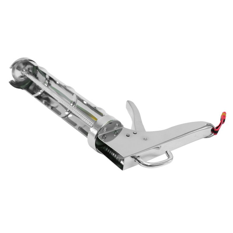 Пистолет полукорпусной хромированный с зубчатым стержнем  и ножом, 320 мл, 7 мм, Pobedit Pobedit 6510005