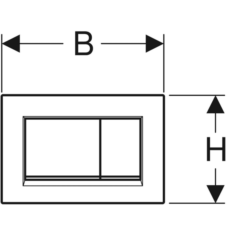 Клавиша смыва, Geberit, Sigma30, для унитаза, шгв 246*12*164, цвет-чёрный/чёрный матовый