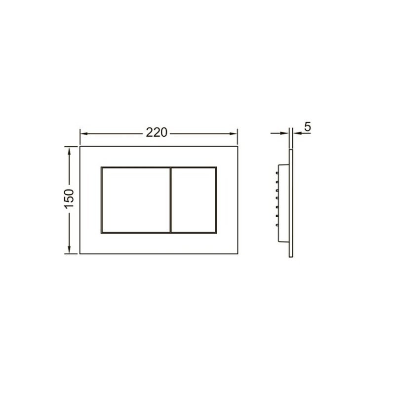 Клавиша смыва, TECE, TECEnow, для унитаза, шгв 220*5*150, цвет-белый матовый