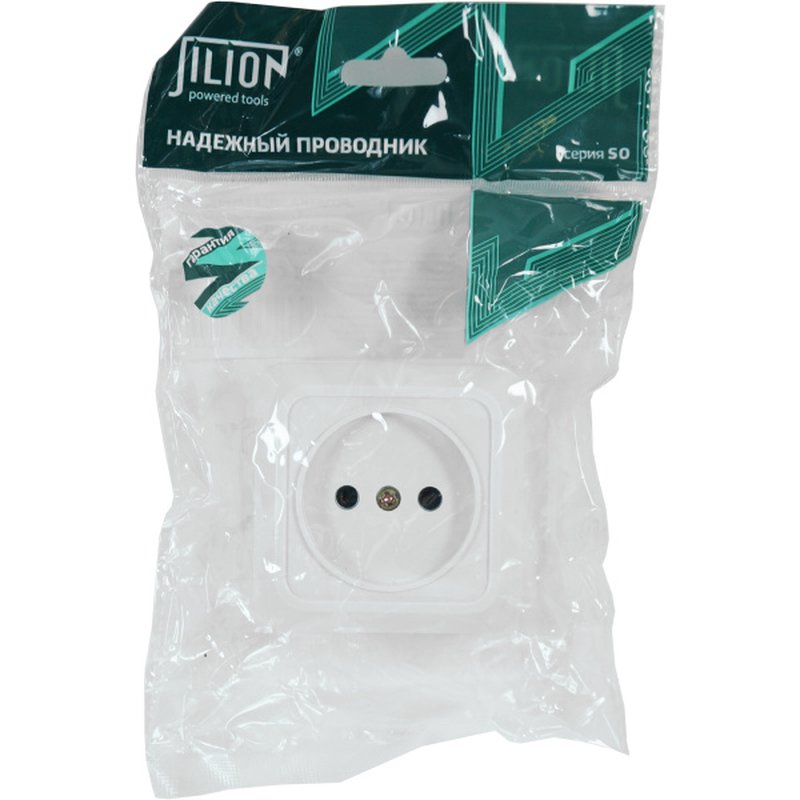 Розетка 1 гнездо (б/з) О/У. белый Jilion 9533426
