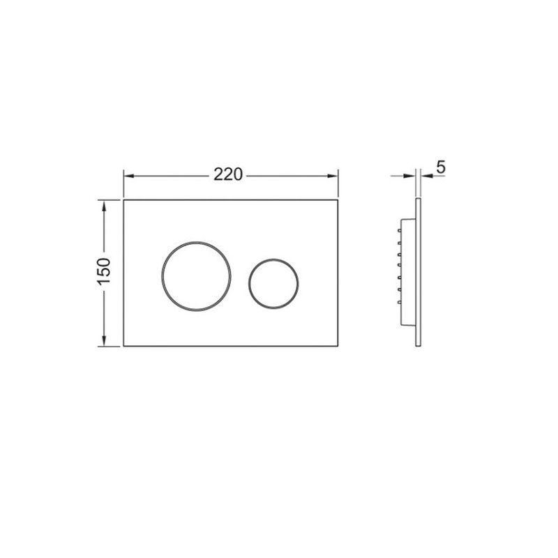 Клавиша смыва, TECE, TECEloop 2.0, для унитаза, шгв 220*5*150, цвет-хром матовый