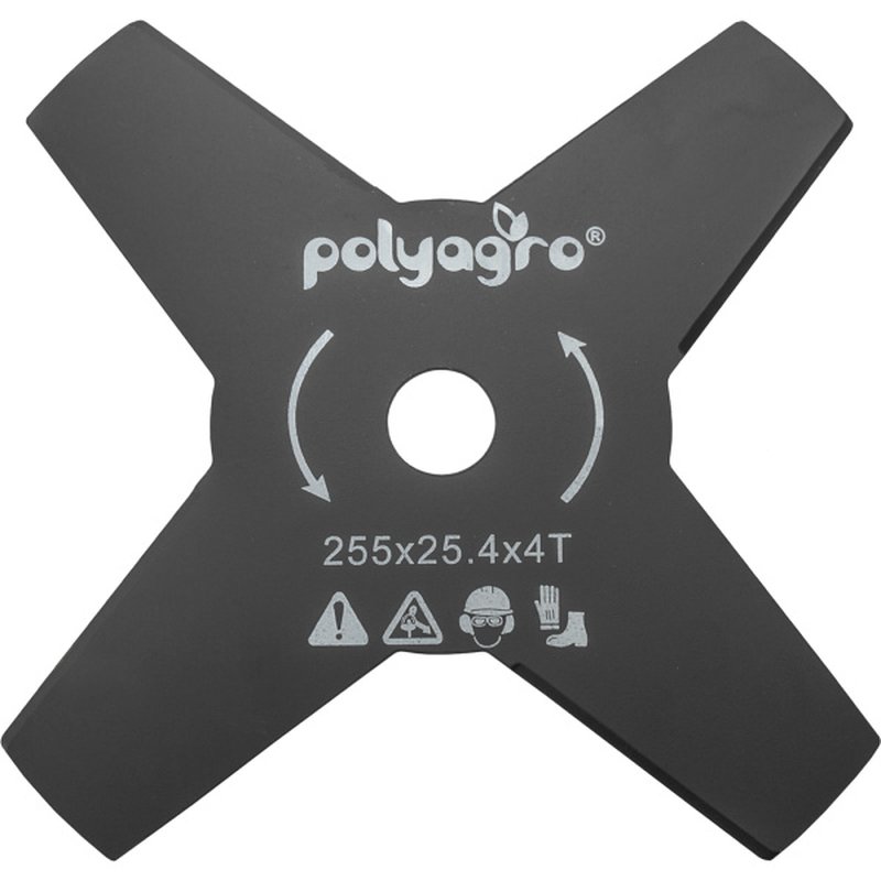 Диск для триммера, 255 х 25,4 толщина  1,4 мм, 4 лопасти, Polyagro Polyagro 7706420
