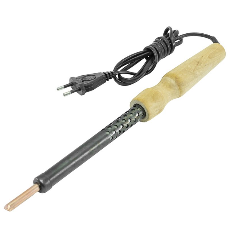 Паяльник электр., деревян. ручка, 100Вт, жало Ф8мм Россия 9054518