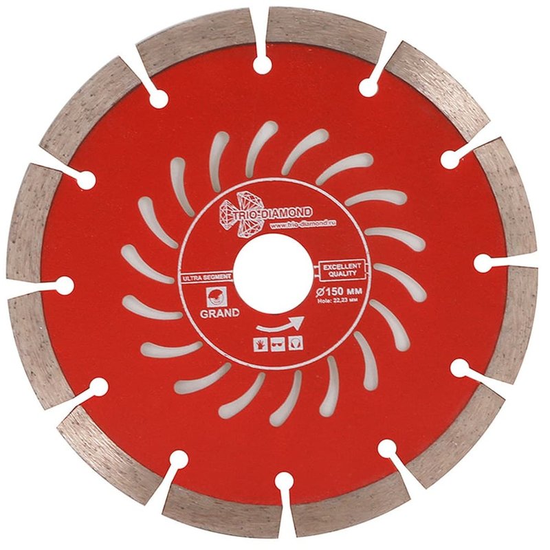 Диск алмазный отрезной 150*22,23 Сегментный серия Grand hot press Trio-Diamond GUS723