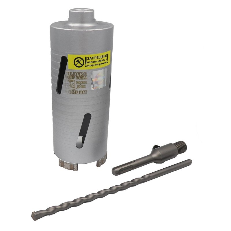 Коронка алмазная по бетону 68*150 мм Hilberg Laser Deep Drill Hilberg HD368