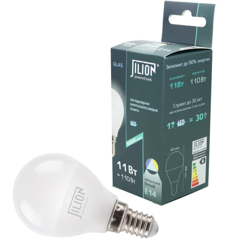 Лампа светодиодная G45_11W_E14_4500K G45 11Вт E14 4500K Jilion 9507105