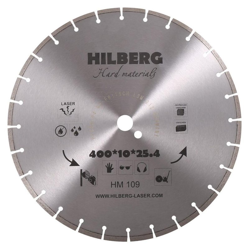 Диск алмазный отрезной 400*25,4*12 Hilberg Hard Materials Лазер Hilberg HM109