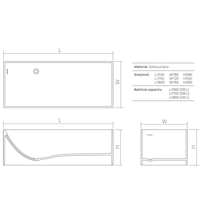 Ванна, , Modern, шгв 1800*760*580, цвет-Grey Brown DEA Design DD8607 1800 6