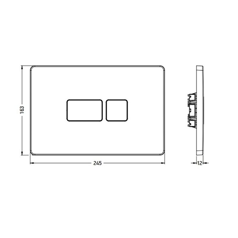 Клавиша смыва, , A16, для унитаза, шгв 245*12*163, цвет-черный матовый Artceram 704.000.17