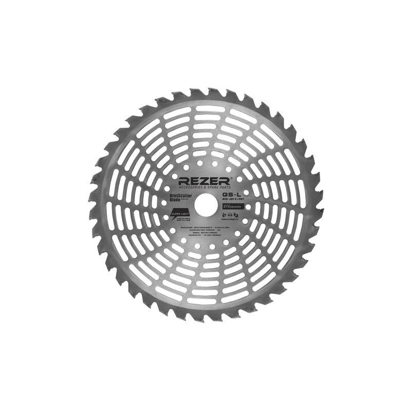 Нож для бензо/электрокосы REZER GS-L 255x25.4x40T 03.010.00038