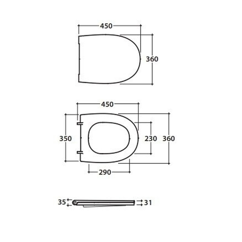 Сиденье для унитаза, , 4ALL, шг 360*450, цвет-черный матовый Globo MDR20AR