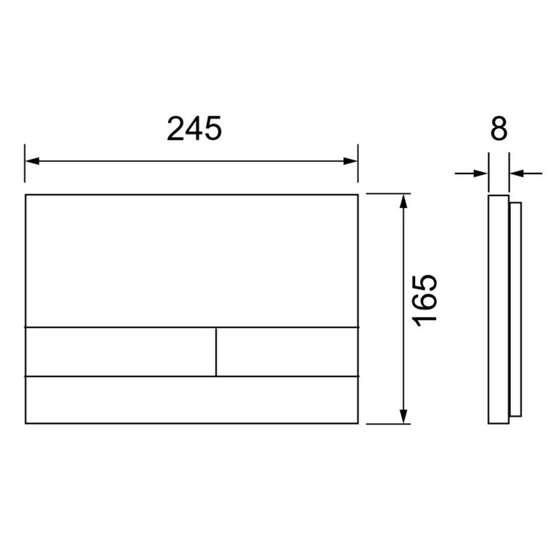 Клавиша смыва, TECE, TECEspring square, для унитаза, шгв 245*8*165, цвет-черный