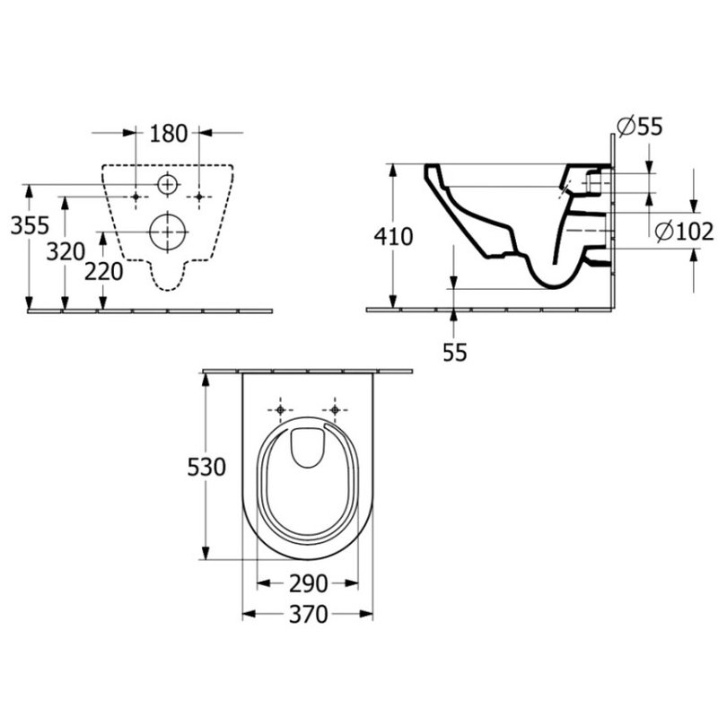Унитаз, Villeroy&Boch, Architectura, подвесной, шгв 370*530*355, цвет-белый