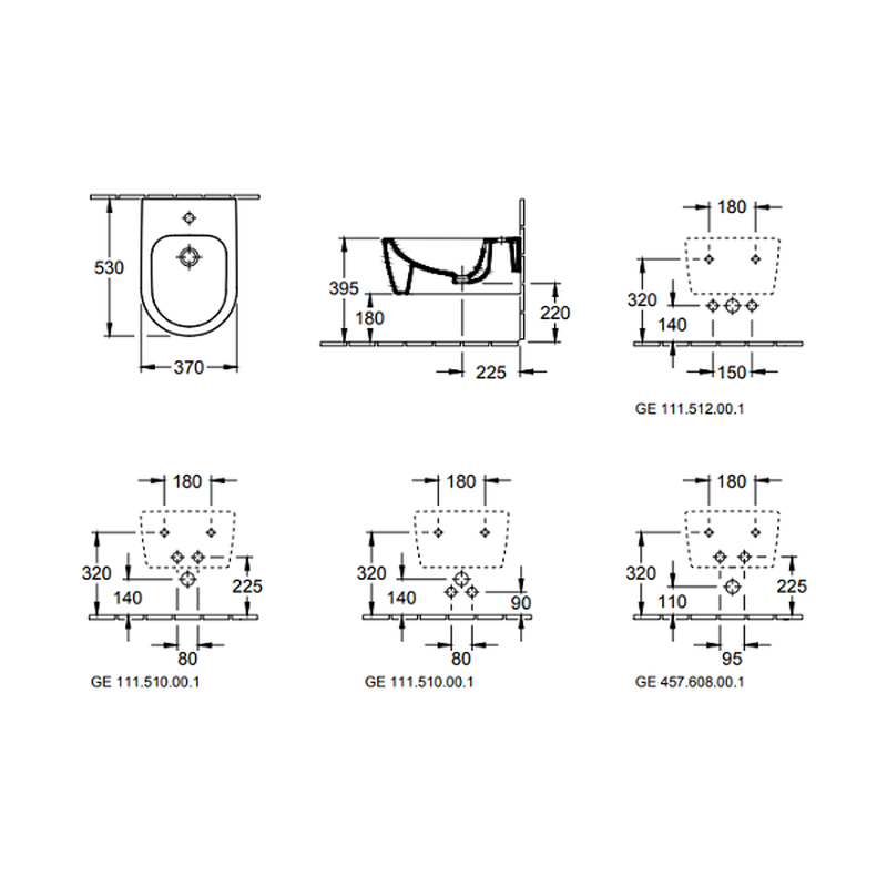 Биде подвесное, Villeroy&Boch, Avento, шгв 370*530*395, цвет-альпийский белый