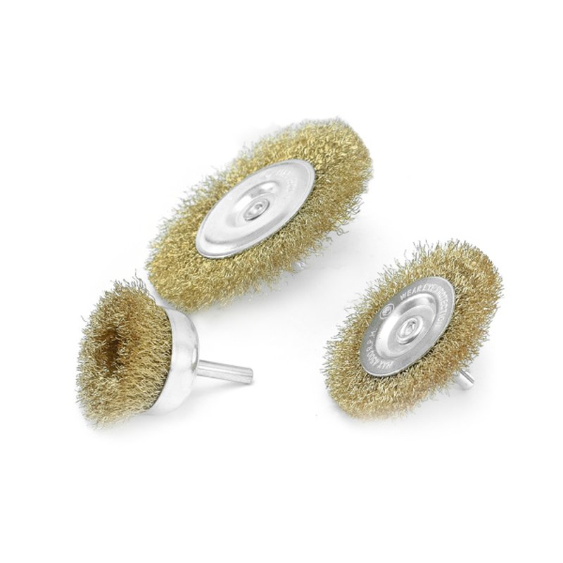 Набор щёток со шпильками,6 предметов: Плоские 40,50,65,75,100мм и Чашка 50 мм,латунированных,Pobedit Pobedit 2134006