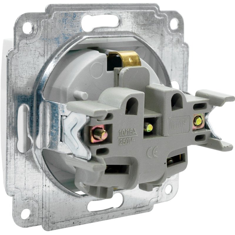 Розетка 1 гнездо с крышкой (с/з, с/к) С/У. белый Jilion 9533172