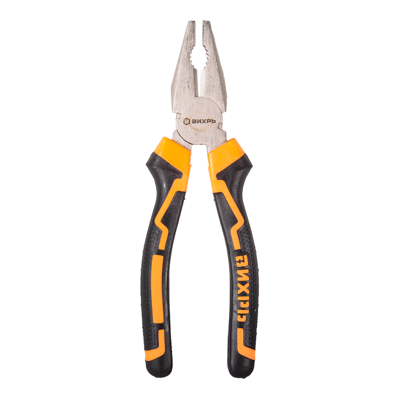 Плоскогубцы (пассатижи), 200мм., никелированные, двухкомпонентные рукоятки, Вихрь 73/6/3/8