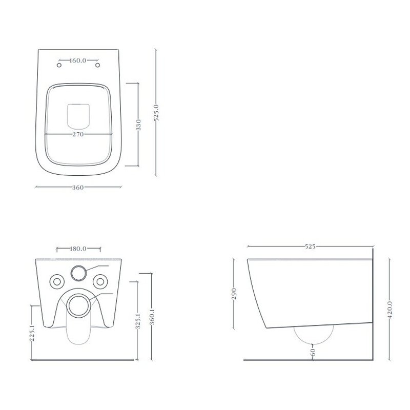 Унитаз, Artceram, A16, подвесной, шгв 360*520*290, Saniglaze, цвет-белый