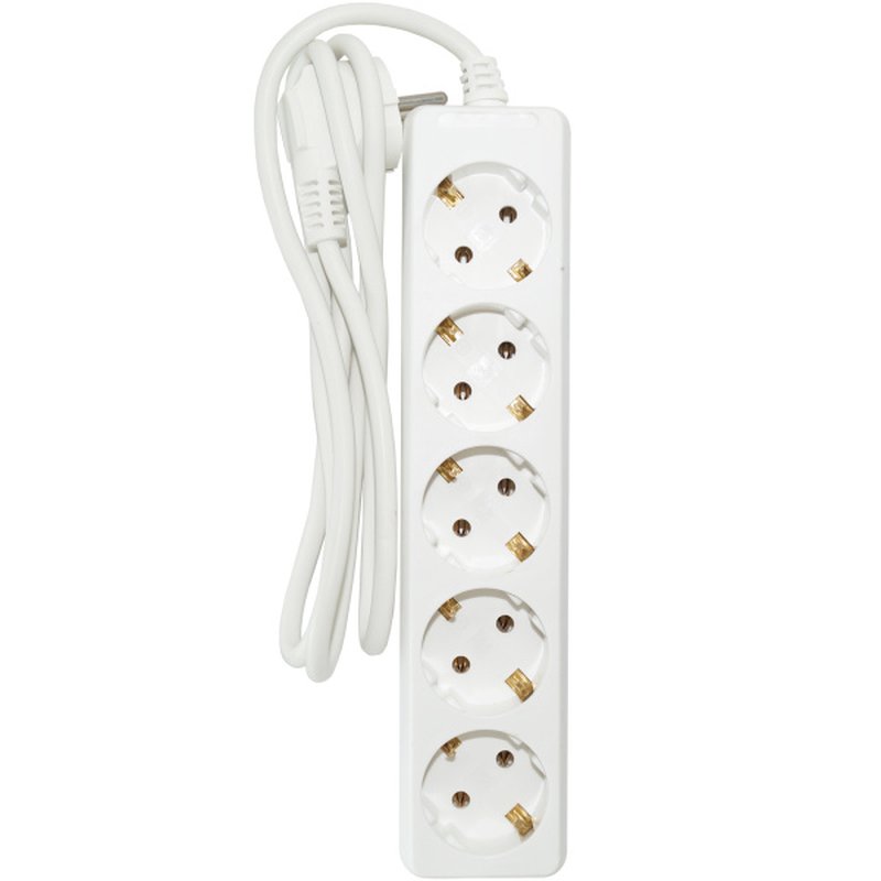 Удлинитель U-5g-1.5m-Z-c с 5 евророзетками (с/з) 1,5м, SIMPLE POWER Jilion 9534055