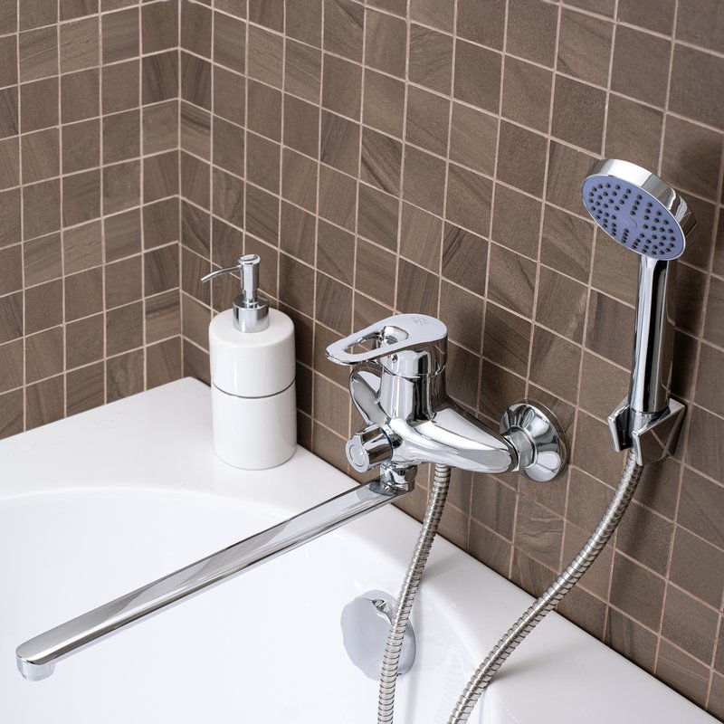 Смеситель для ванны с душем РМС SL52-006E-3 универсальный Хром