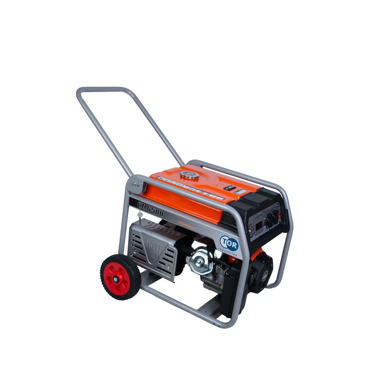 Бензиновый генератор TOR KM6500H 5,0кВт 220В 27л с кнопкой запуска и колесами 1018117