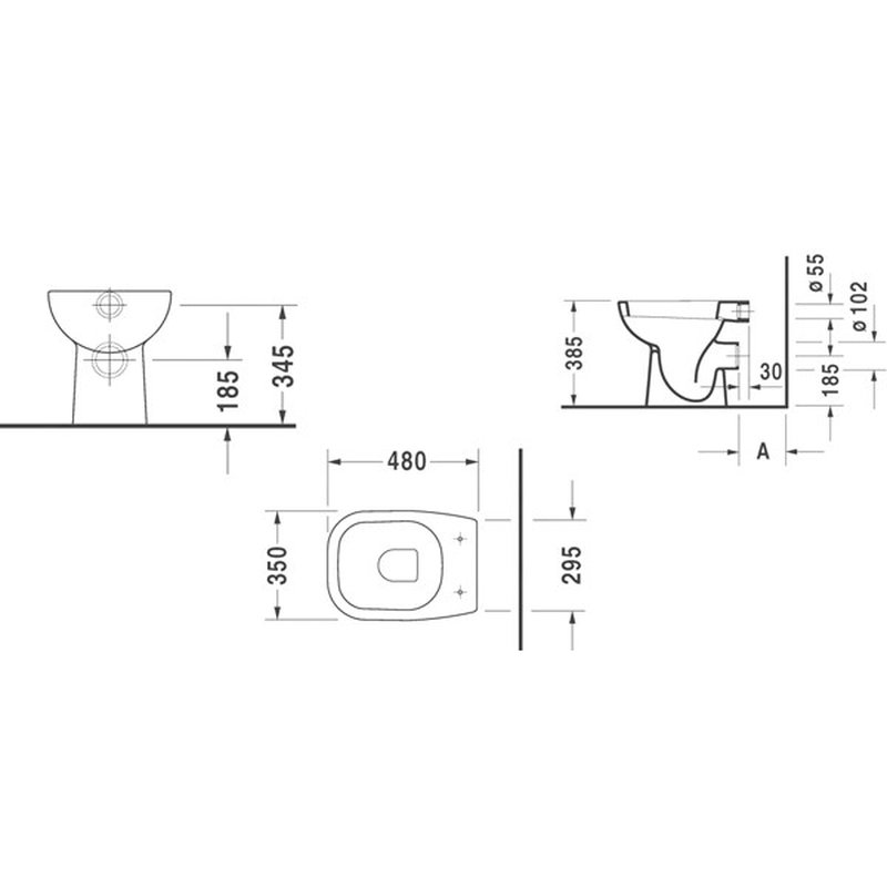 Сиденье для унитаза, Duravit, D-Code, шгв 355*425*30, цвет-белый (ПРОДАЕТСЯ ТОЛЬКО В КОМПЛЕКТЕ С ОСНОВНЫМ ИЗДЕЛИЕМ)