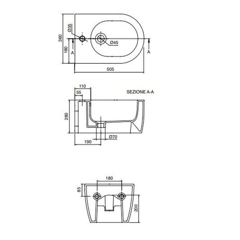 Биде, Scarabeo, Glam, подвесной, шгв 360*505*280, цвет-Pearl