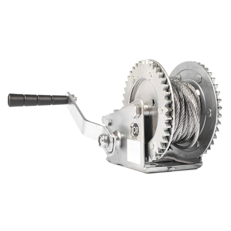 Ручная барабанная лебедка TOR ЛН-1200 (LHW) г/п 0,5 т, длина троса 20 м 113053