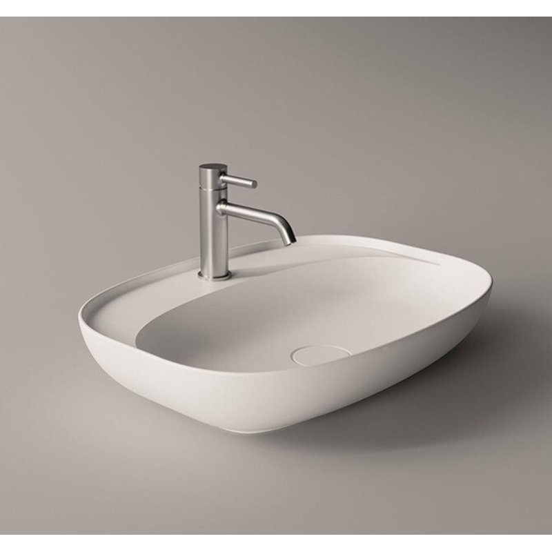 Раковина, , Form, Plan Oval, шгв 600*450*120, отверстия для смесителя-1, Aliglaze+, цвет-белый Alice 22460101