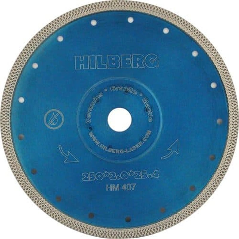 Диск алмазный отрезной 250*25,4/22,23 Hilberg Турбо ультратонкий х-тип Hilberg HM407