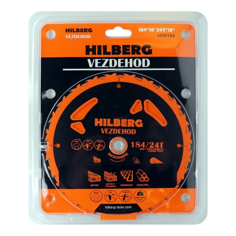 Пильный диск Hilberg Vezdehod Reverse 184 мм 16/24T (HVR184)