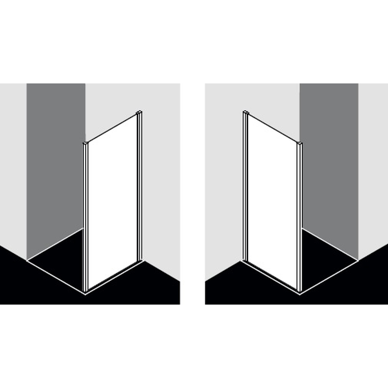 Боковая стенка душевой кабины, Kermi, Liga, ширина, мм-788, высота, мм-2000, фурнитура-серебристый глянцевый, цвет стекла-прозрачный