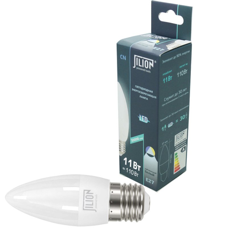 Лампа светодиодная CN_11W_E27_4500K Свеча 11Вт E27 4500K Jilion 9505105