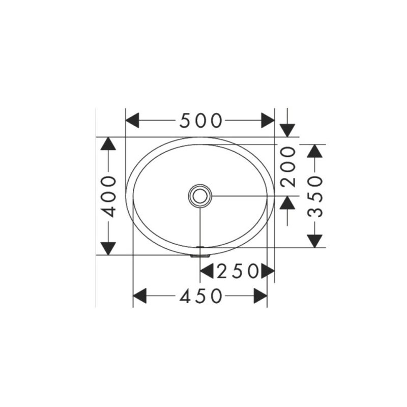 Раковина, , Xuniva D, шгв 450*350*180, отверстия для смесителя-отсутствуют, цвет-белый Hansgrohe 60152450